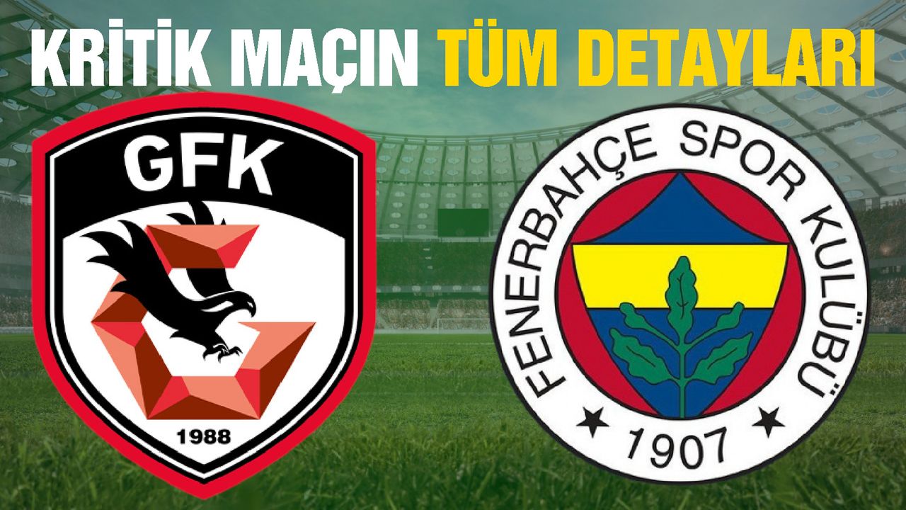Gaziantep FK – Fenerbahçe maçında muhtemel 11'ler: Kritik maçın tüm detayları…