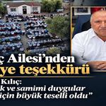Kılıç ailesinden taziye teşekkürü!