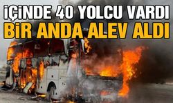 İçinde 40 yolcu vardı! Bir anda alev aldı