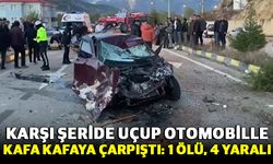 Karşı şeride uçup otomobille kafa kafaya çarpıştı: 1 ölü, 4 yaralı