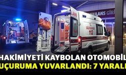 Hakimiyeti kaybolan otomobil uçuruma yuvarlandı: 7 yaralı