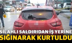 Silahlı saldırı iş yerinin güvenlik kamerasına yansıdı