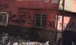 Gaziantep’te ağır hasarlı binanın yıkımını yarım bıraktılar