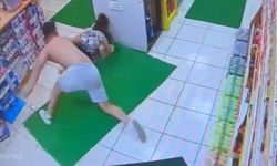 Akaryakıt istasyonunda kadına şiddet ve gasp anları kamerada!