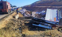 Kaza yapan tırda alevler içerisinde kalan baba ve 13 yaşındaki oğlu hayatını kaybetti
