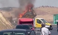 Gaziantep Çevre Yolu’nda panik anları! Bir anda alev aldı…
