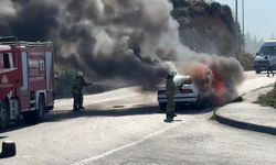 LPG'li otomobil alev alev yandı!