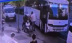 Trafik magandası kuryeye dehşeti yaşattı! Video haber…
