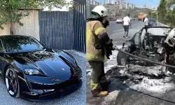 18 milyonluk Porsche alev aldı! İş insanı canını zor kurtardı
