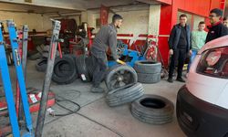 Gaziantep’te lastikçilerde kış yoğunluğu