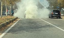 Gaziantep’te seyir halindeki araç yandı!