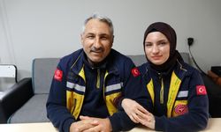Gaziantep'te sağlık çalışanı baba ve kızı aynı ambulansta hayat kurtarıyor!