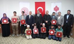 Gaziantep'te görme engelli hafızlara anlamlı hediye