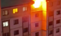 Yangında evdeki tüp patladı (VİDEO HABER)