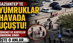 Gaziantep’te yumruklar havada uçuştu! Öğrenci ve kuryeler birbirine girdi! İşte o anlar…