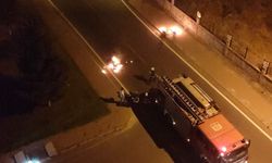 Motosiklet alev alev yandı