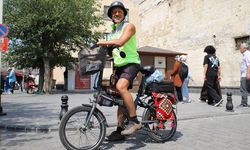 Bisikletiyle yola çıktı, Gaziantep’e ulaştı…
