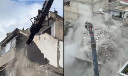 Gaziantep’te 4 katlı bina böyle yıkıldı! İşte o anlar…