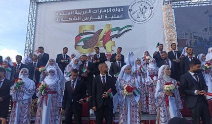 Savaşın gölgesindeki mutluluklar... 54 çift dünya evine girdi