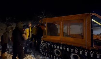 Gaziantep’te hasta kadının imdadına paletli araçla AFAD yetişti! Video haber...