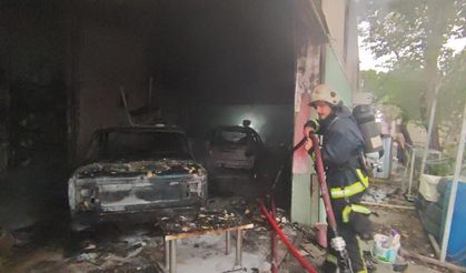 Oto boyama atölyesinde yangın! İki iş yeri zarar gördü…