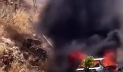 Gaziantep’te seyir halindeki otomobil alev alev yandı! Ekiplerden anında müdahale…