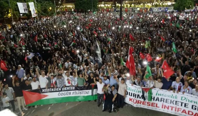 Gaziantep'te İsmail Haniye'ye Vefa Yürüyüşüne Yoğun Katılım