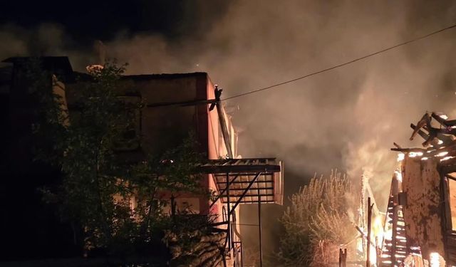 Köyde çıkan yangında 3 ev küle döndü