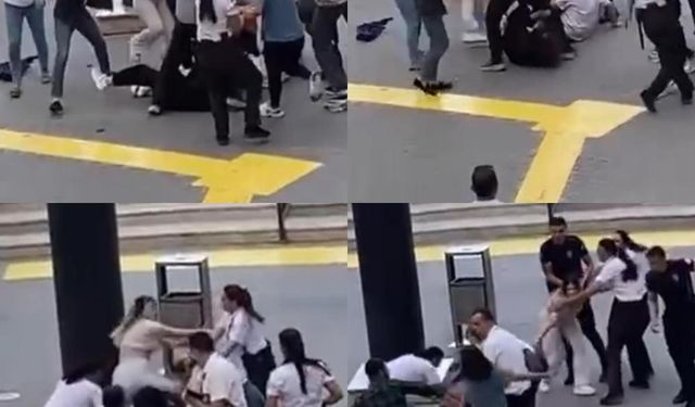 AVM önünde kadınlar tekme tokat kavga etti: O anlar kamerada