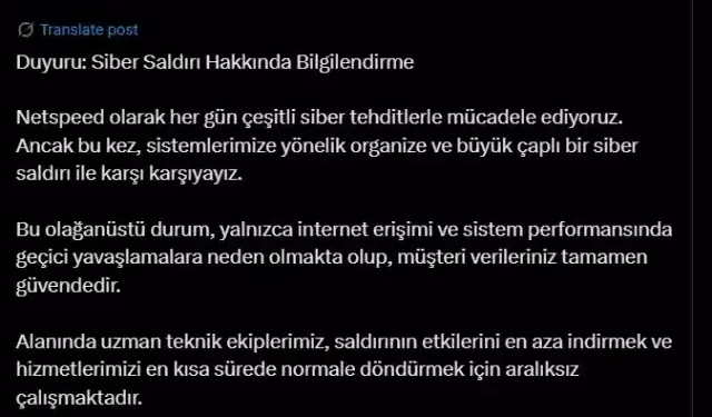 Netspeed hacklendi mi, Netspeed çöktü mü, siber saldırı mı yapıldı?