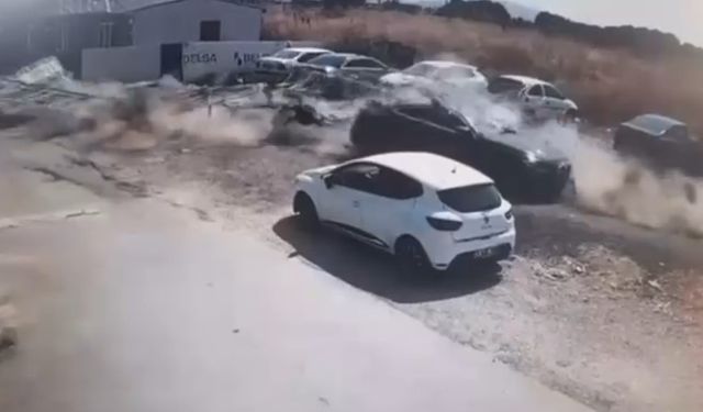 Kule vinç böyle devrildi, Suriyeliler savaş çıktı zannetti!