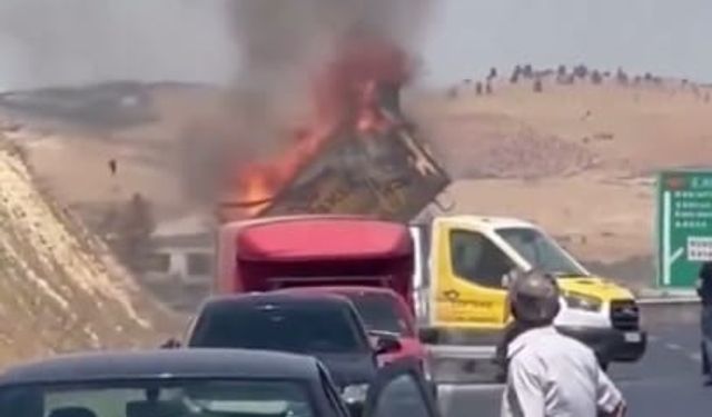 Gaziantep Çevre Yolu’nda panik anları! Bir anda alev aldı…