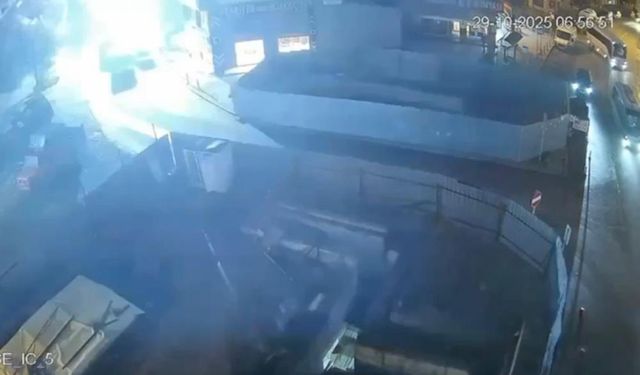 Gebze'deki binanın yıkılma anı kamerada