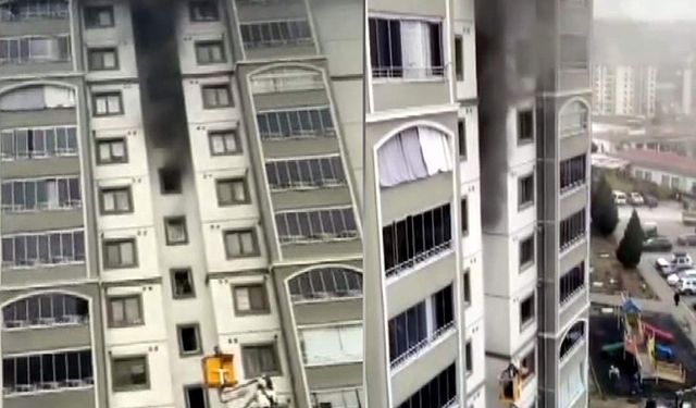 9 katlı binada korkutan yangın! 5 kişi hastaneye kaldırıldı