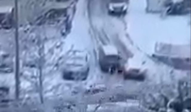 Gaziantep’te kar yağışı kazayı da beraberinde getirdi! İşte o anlar