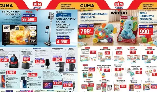 Bugün BİM 13-16 Ocak Aktüel Kataloğu! Hangi Ürünler Satışta? Bebek Ürünleri, Gıda ve Temizli Ürünleri İndirimde!