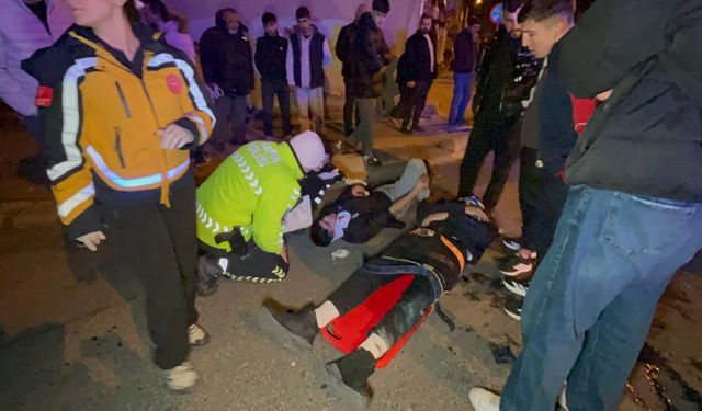 Devrilen motosikletten savruldular: 2 yaralı