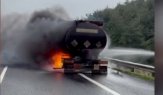 TAG otoyolunda tanker yangını