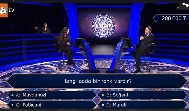 Hangi adda bir renk vardır, Kim Milyoner Olmak İster’de sorulan sorunun cevabı nedir?
