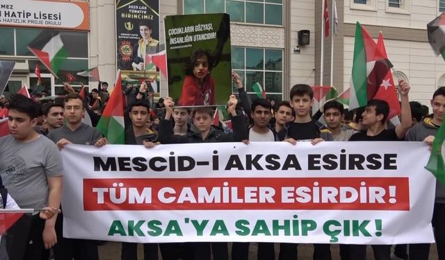 Gaziantep'te öğrencilerden Filistinlilere yönelik idam kararına tepki