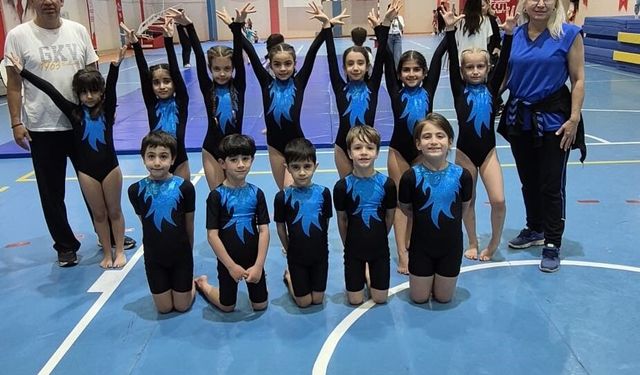 Gaziantepli minik cimnastikçiler kürsüyü kaptı! Turnuvaya damga vurdular