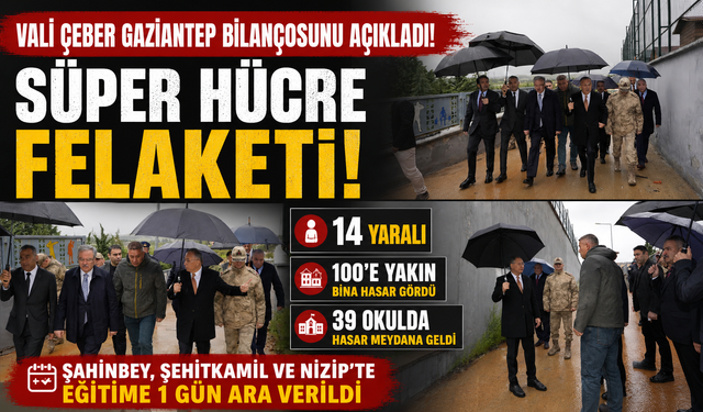 Vali Çeber süper hücrenin Gaziantep bilançosunu açıkladı! Yaralılar var
