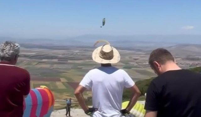 Gaziantep'te yürekleri ağza getiren paraşüt kazası! 100 metre yükseklikten aşağı düştü