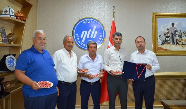Gaziantep’te yılın ilk erkenci Antep fıstığını getiren üretici ödüllendirildi