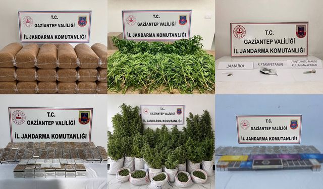 Gaziantep’te jandarmadan 243 uyuşturucu ve kaçakçılık olayına müdahale