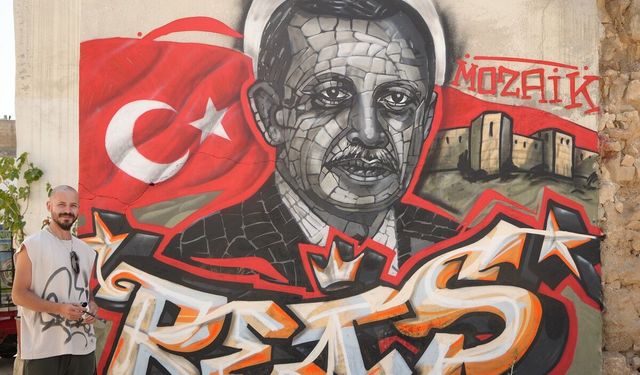 Gaziantepli grafiti sanatçısından Cumhurbaşkanı Erdoğan'a 25'inci yıl hediyesi