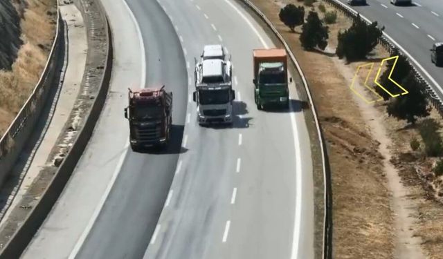 Gaziantep Otoyolunda drone destekli denetim! Sürücülere ceza yağdı