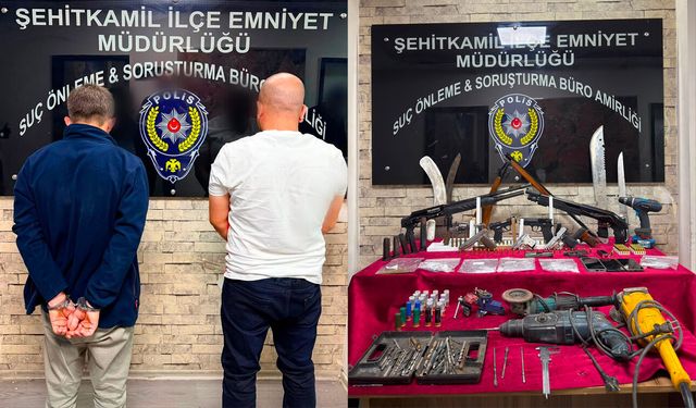 Gaziantep'te 10 adet ruhsatsız silah ele geçirildi
