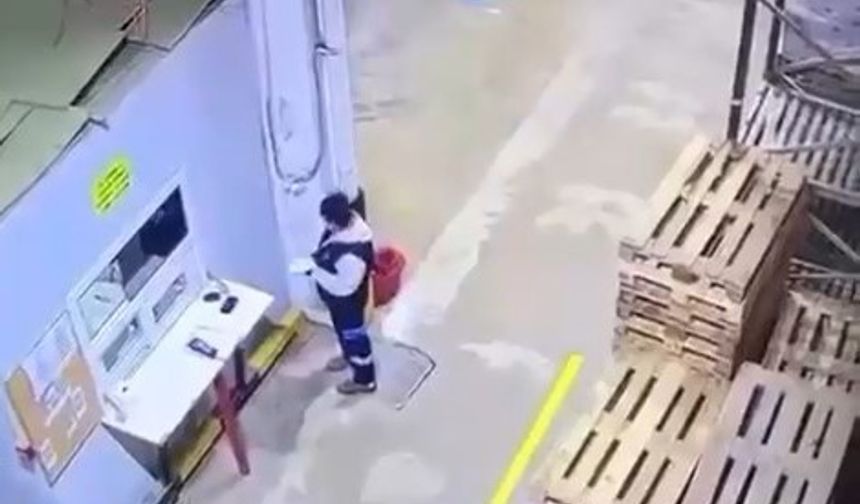 Şaşkına çeviren olay! Kadın çalışan ölümden saniyelerle kurtuldu!