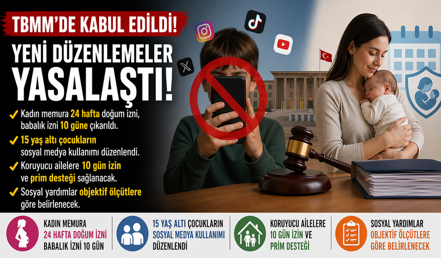 Beklenen kararlar meclisten geçti! Sosyal medyaya yaş sınırı ve doğum izni…